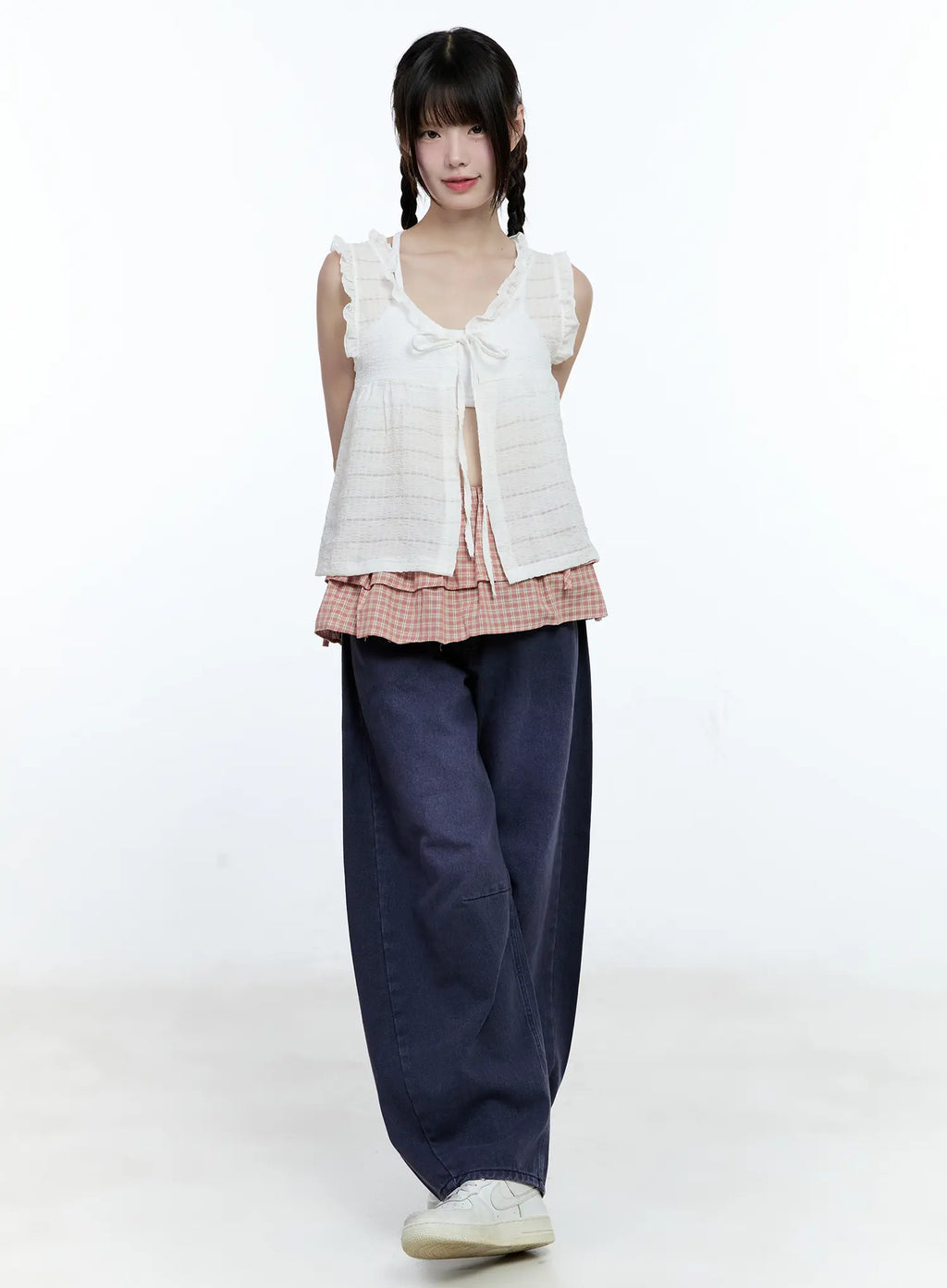 Plaid Layered Wrap Mini Skirt CG507