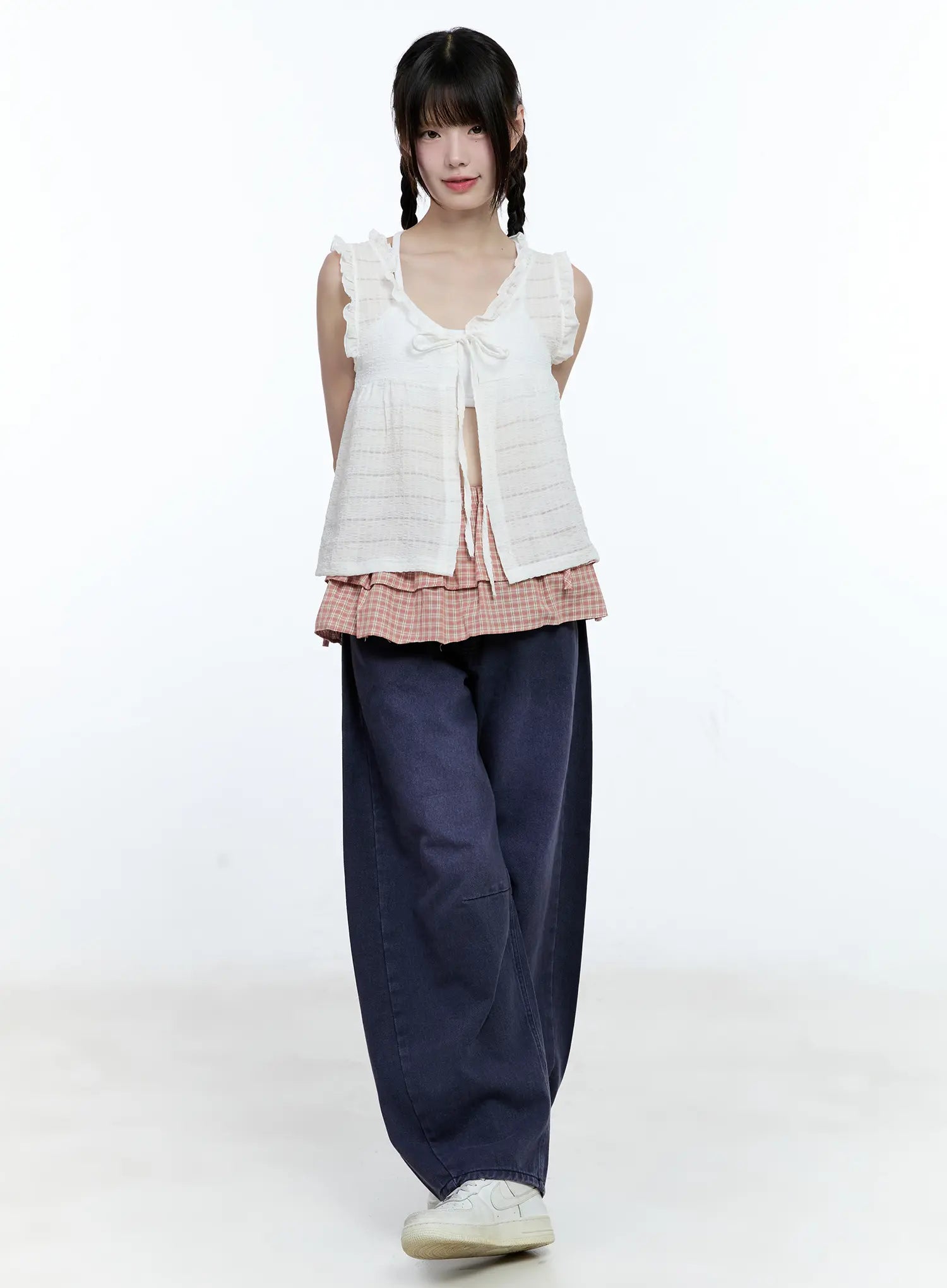 Plaid Layered Wrap Mini Skirt CG507