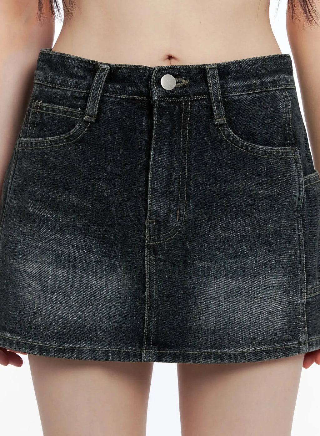 Vintage Wash Denim Mini Skirt IL531