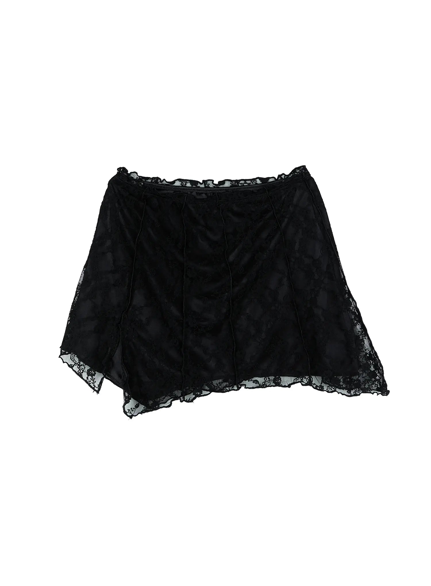 Lace-Slit Mini Skirt CL531